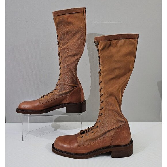 Free People Trickum Tall Lace Up Boot Womens Shoe Whiskey Brown EU Size 38 - Picture 3 of 14